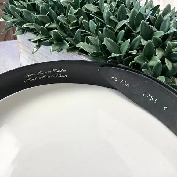 Vintage Bullock & Jones handmade men's leather black belt 36" handmade in Spain - Picture 6 of 8